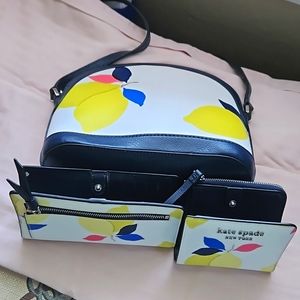 Kate spade small shoulder purse with matching wallet and billfold